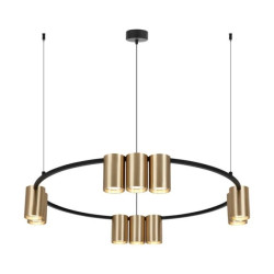 Lampa wisząca (koło) GENESIS BLACK GOLD 10xGU10 ML0375 Milagro