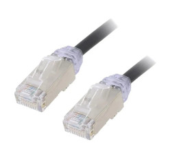 STP28X0.5MBL Patch cord F/UTP,TX6A-28™ 6a drut Cu LSZH czarny 0,5m 28AWG