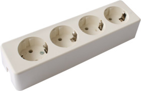 Table power strip, 4-way, 16 A, white, 478 TOZ W