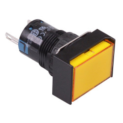 AL6H-P3PY Yellow 16mm 12V Rectangle Pilot Light IP65 IDEC