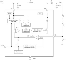 38-V 1.2-A single channel LED backlight driver