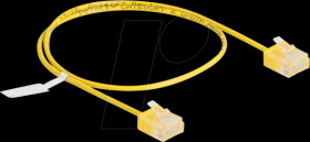 80898 RJ45 Network Cable Cat.6 UTP Ultra Slim 0.5 m yellow with short