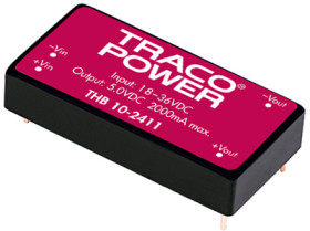 DC converter, 36-75 VDC, 10 W, 2 outputs, ±12 VDC, 81 % efficiency, THB 10-4822