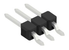 Pin header, 3 pole, pitch 2.54 mm, straight, black, 10050121