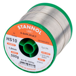 Stannol 535766 Solder Wire HS10 Sn99Cu1 1.0mm 500g