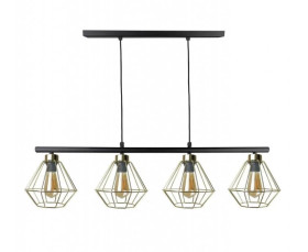 Lampa wisząca nowoczesna 4xE27 FEBRIS BLACK/GOLD LONG