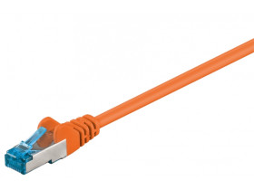 Kabel Patchcord CAT 6a S/FTP PIMF RJ45/RJ45 0.25m pomarańczowy