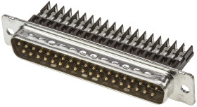 Złącze D-Sub 37-pinowe Męski Proste Montaż na kablu raster 2.76mm Złoto na niklu