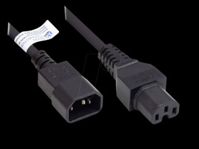 P1450-S010 Connecting cable C14 toC15 , black, 0.75 mm², 1 m