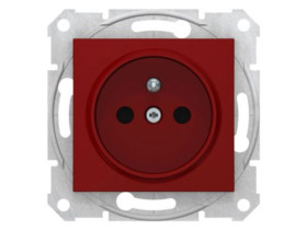 SEDNA Gniazdo pojedyncze z uziemieniem z przesłonami czerwony SDN2800441 SCHNEIDER ELECTRIC