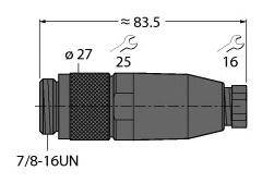 Turck 6914502 Złącze niekonfekcjonowane czujnika/aktuatora BS4131-0/9, 1 szt.