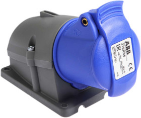 Złącze przemysłowe - zasilające 16A Gniazdo 230 V 2P + E Żeński Amphenol Industrial Niebieski Montaż ścienny IP44