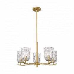 Lampa wisząca TAZZA złota, pięć szklanych ozdobnych kloszy - P0590-05B-V7AC Zuma Line