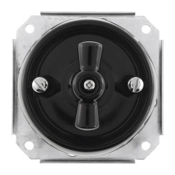 Włącznik żaluzjowy obrotowy ceramiczny, okrągły podtynkowy czarny Ceramic Loft