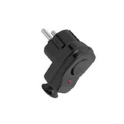 Wtyczka kątowa zu z wył. 0-1 i diodą czarna PCE