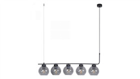 Lampa Wisząca, Czarna Torvi Do Salonu Z Pięcioma Szklanymi Kloszami K-4882...