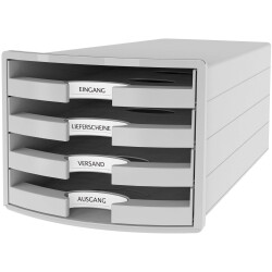 HAN 1013-11 IMPULS 2.0 Desk drawer box Light grey A4, C4 No. of drawers: 4