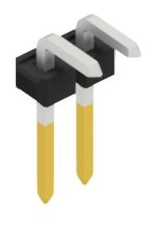 Pin header, 2 pole, pitch 2.54 mm, angled, black, 10058846