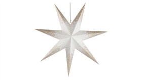 Dekoracje- Gwiazda Papierowa Z Brokatem Na Środku, Biała, 60 Cm, Na Żarówkę...