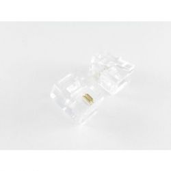 Wtyk RJ10, 2-stykowy, Au, na przewód okrągły,linka