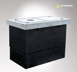 Studnia kablowa SKR-1 dwuelementowa z ramą podwójną i pokrywami lekką z wywietrznikiem oraz lekką pełną SKR12RL2PL1PL1WSTKLA15