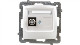 Karo Gniazdo Antenowe Pojedyncze Typu F Srebrny Perłowy Gpa-1Sf/M/43