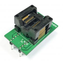 Adapter SSOP30 / TSSOP30 (R=0,65mm / W=250mils) -->DIL30 (R=2,54mm / W=300mils) Open Top ZIF