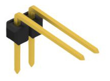 Pin header, 2 pole, pitch 2.54 mm, angled, black, 10056195