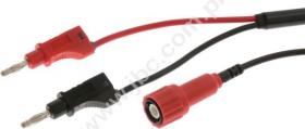 7075-MI-50-100-RT Kabel koncentryczny 1,0m, wtyk BNC+2x(wtyk z gniazdem)4mm, czerwony, ELECTRO-PJP, 7075MI50100RT