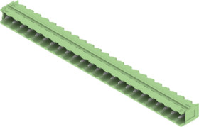 Pin header, 24 pole, pitch 5.08 mm, angled, green, 1475590000