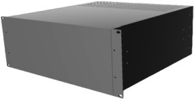 Aluminum enclosure, (L x W x H) 178 x 422 x 457 mm, black (RAL 9005), IP20, RM4U1918VBK