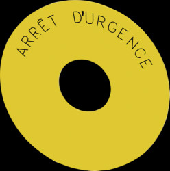 Label, for emergency stop pushbutton, 3SU1900-0BC31-0GQ0