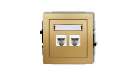 Deco Gniazdo Telefoniczne Podwójny 2Xrj11, 4-Stykowy, Beznarzędziowe Złoty...