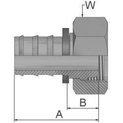 Złączka hydrauliczna, Złacze A: Przewód elastyczny 5/8 cala, Złacze B: M26 x 1.5, Stal, 180 bar