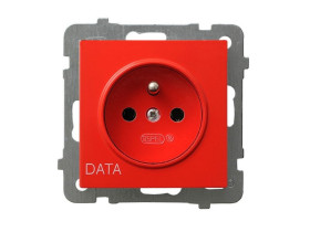 AS Gniazdo pojedyncze z uziemieniem DATA białe GP-1GZD/m/00 OSPEL
