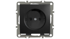 Quadra Gniazdo Bez Uziemienia Pojedyncze Czarne Matowe