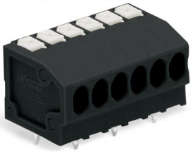 PCB terminal, 2 pole, pitch 3.5 mm, AWG 24-16, 17.5 A, push-in cage clamp, black, 805-302/200-604/997-404