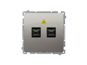 SIMON BASIC Gniazdo światłowodowe / optyczne podwójne SC/APC (moduł) satynowy BMGS2.01/29 KONTAKT SIMON