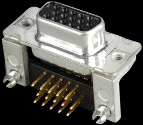 164A18179X D-SUB socket, high density, 15-pin, print, angled