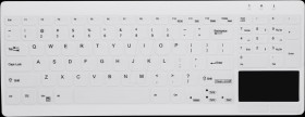 AK-C7412F-GUS-W/GE Keyboard, USB, IP68, can be disinfected, with touchpad, white, D