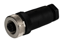 Złącze wielostykowe przemysłowe 4-pinowe M12 Montaż na kablu Gniazdo RS PRO