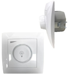 Ściemniacz Obrotowy LED Regulator 600W Podtynkowy Biały 10A IP20 WESA