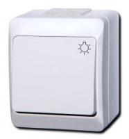 PDU-N01MS Wyłącznik światła, domowy, natynkowy, pojedynczy, klatkowy (monostabilny), 230V kolor biały