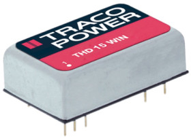 DC converter, 9-36 VDC, 15 W, 1 output, 12 VDC, 90 % efficiency, THD 15-2412WIN