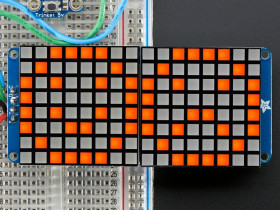 Adafruit 16x8 1.2" LED Matrix + Backpack - Ultra Bright Square Amber LEDs