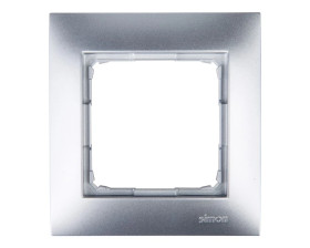 Simon 54 Premium Ramka pojedyncza srebrny mat DR1/43