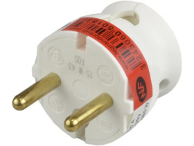 HELMO Wtyczka przenośna 2P 16A niska biała 50183