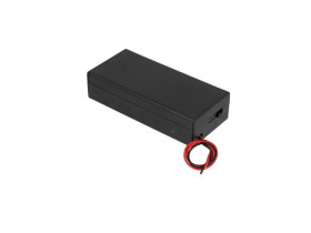 Koszyk na baterie 2x 18650 z pokrywką + przełącznik z przewodem...