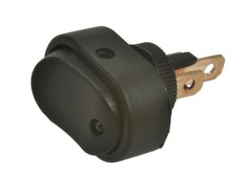 Przełącznik; klawiszowy (kołyskowy); ASW-20D czerwony; ON-ON; 1 tor; czarny; podświetlenie LED 12V; czerwony; bistabilny; konekt
