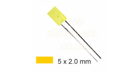 LED - 5 x 2.0mm rectangular AMBER